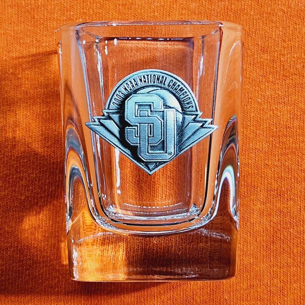 Syracuse University 2003 NCAA National Champions Pewter Logo Thick Shot Glass